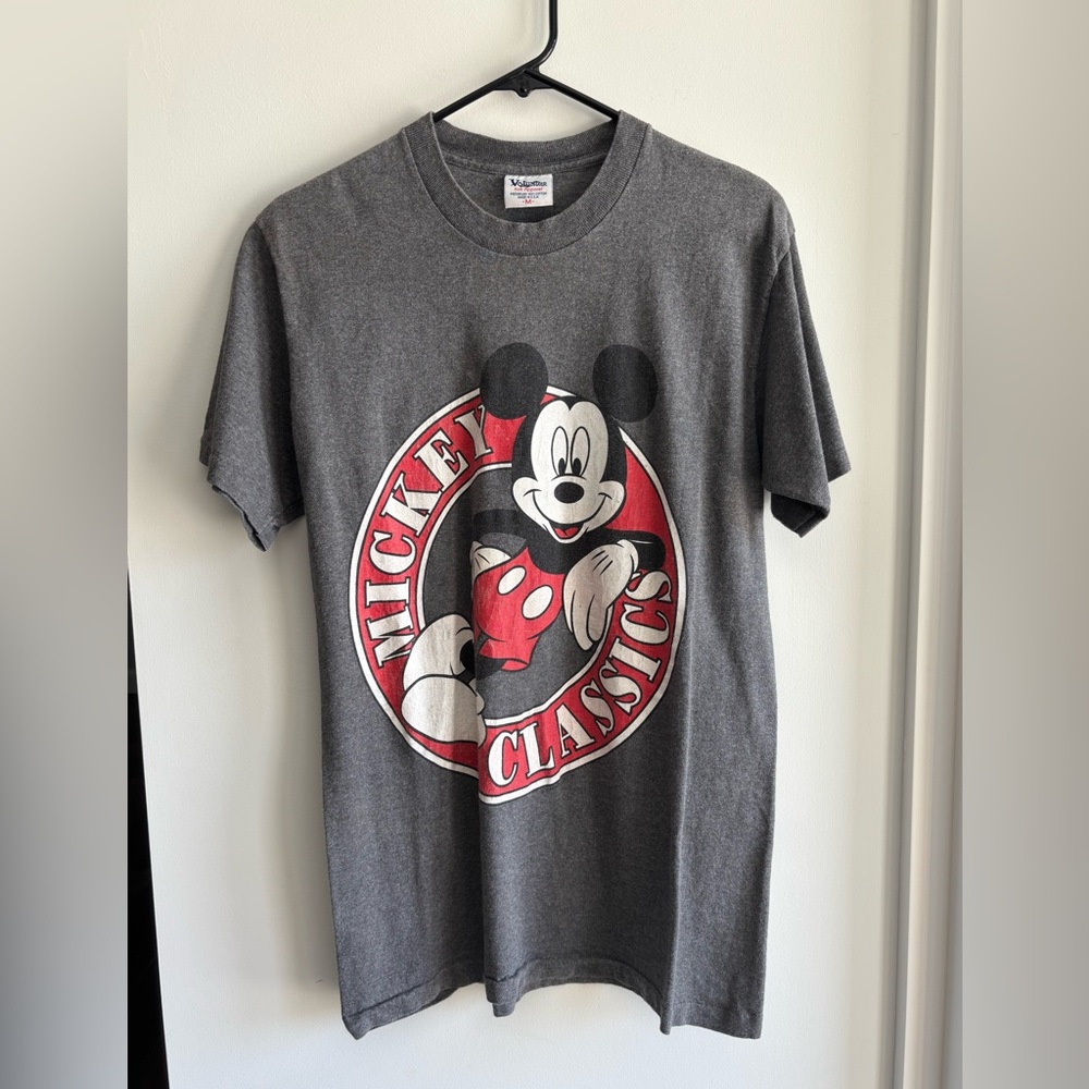 Volunteer Knit Apparel, vintage tee shirt, Micky Mouse , medium, gray